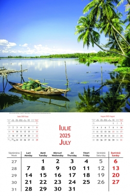 Calendar cu imagini Landscapes, 31.5 x 48 cm, 12 file, 2025